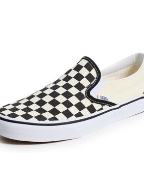 NWT Vans Checkerboard Slip-On in Black and Cream 12 mens